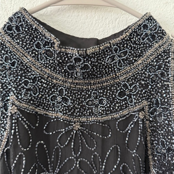 Black and Silver Embellished Sleeveless Tank Top - Picture 3 of 13